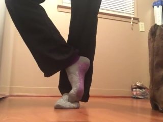barefoot, solo female, flats shoeplay, foot fetish