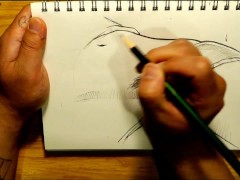 Hairy pussy under the wet panties