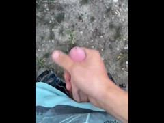 Masturbating in public outdoors