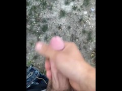 Masturbating in public outdoors