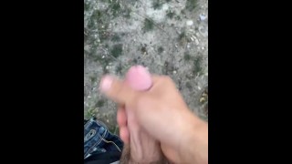 Masturbating in public outdoors