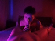 Preview 4 of Twink suck a huge dick and swallow cum