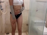 Preview 1 of Indian bhabhi fucked in bathroom by dewar while having shower ( Hindi audio )