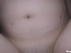 My caucasian friend's daughter with HUGE hairy ass fucked on his bed