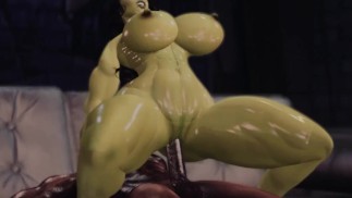 She-Hulk bekommt BBC nach Tinder-Date in ihre enge Muschi und ihr Arschloch geschoben - Second Life Parody