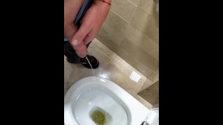 straight pissing in public toilet