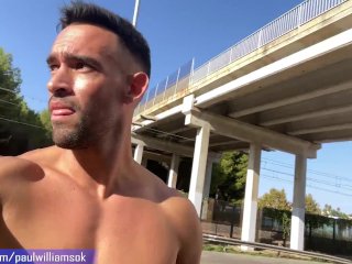 Latin stud gets full naked on the street at broad daylight