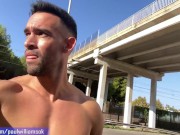 Preview 2 of Latin stud gets full naked on the street at broad daylight