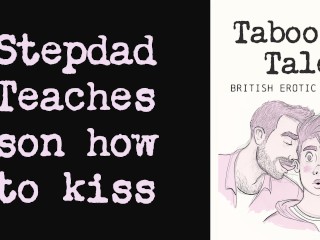 Audio Erótico Británico Gay: Padrastro Enseña a Su Hijo a Kiss