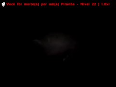 girl being eaten by piranha friends in the pool