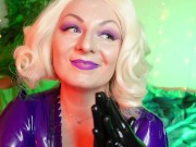 Preview 5 of Latex Fetish Video: Ripped Rubber Gloves - Blogger Blonde Pin Up MILF Arya
