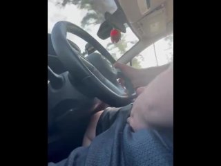 In my car, masturbating, on my way to work