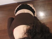 Preview 3 of She gets on her knees to suck until he cum in her face.