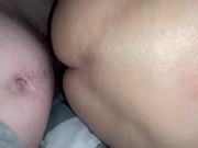Preview 5 of 18 year old slut gets an ANAL creampie under the sheets