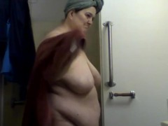 woman taking shower
