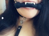 Vampire drooling with a bone gag in my mouth