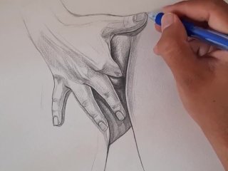 masturbation on the bed finger drawing _ female figure drawing