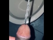 Preview 6 of Best pissing at the gym bathroom uncut cock best hot long foreskin
