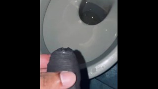 Uncut asian black dick sink peeing with hot long foreskin pulled in a fetish way black cock lovers