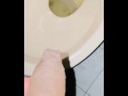 Preview 1 of Uncut cock foreskin touch pissing at the gym bathroom best hot long foreskin piss