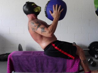 exercise ball, puppy boy, puppy play, solo male