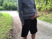 Preview 2 of Guy jerks off near the road and cums hard