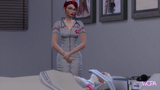 Doctor kissing patient. Lesbian Sex in the Hospital