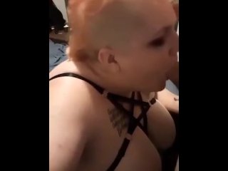 Big titted goth princess gets facefucked like a good slut