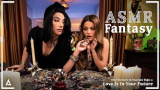ASMR Fantasy - Trans Fortune Teller Ariel Demure desliza sua fortuna Into cliente satisfeito