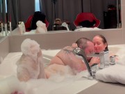 Preview 3 of Enjoying a Nice Relaxing Bubble Bath Soak in the Jacuzzi — BBW Shyla Nervous & BHM Rex Behr