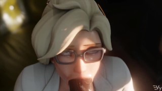 Mercy deepthroat een grote lul