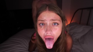 THROAT DESTRUCTION! Sloppy blowjob, spit play and facefucking!
