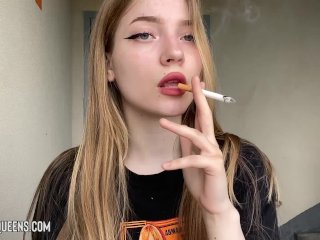 60fps, smoking fetish, girl smokes, solo female