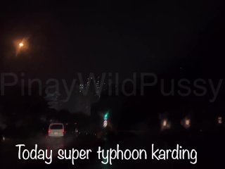 Pinay Wild Pussy On The Road During The Super Typhoon Karding