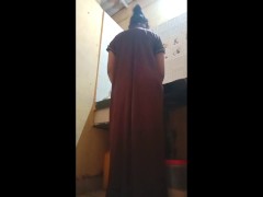 Video Indian StepMom got help by stepson while working in kitchen