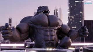 Animation Of Dino Muscle Hyper Macro Growth