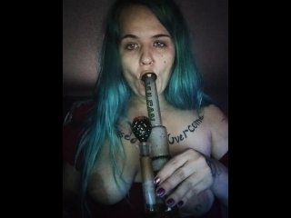 smoking, titties, cannabis, vertical video