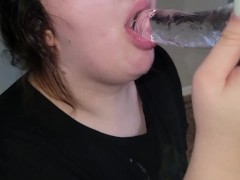 Testing how far I can go down my throat with new toy