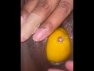 fetish, exclusive, hardcore, fruit in pussy