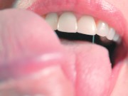 Preview 1 of Good morning close up tongue teasing Blowjob