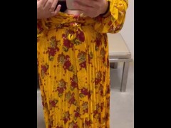 Playing with my big tits in the fitting room! Don’t tell!