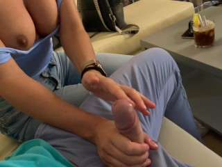 I Gave him a Blowjob in a Cafe Bar and he Cumshot me into my Mouth... as Risky as I like it !
