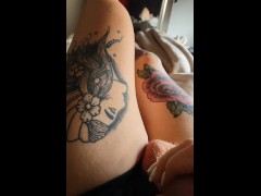 TRANSGIRL NATALIA HAZE home alone and HORNY wanking her PINK MAN CLIT until orgasm & please like 😘