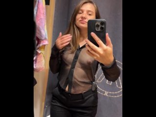 teen, exclusive, public changing room, small tits
