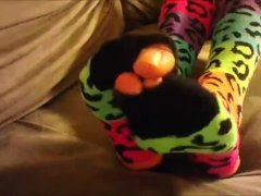 Unpainted Toes, Holey Knee High Socks, Up Close View Frieda Ann Foot Fetish