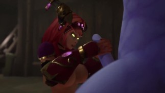She gives him a hand job until he comes in her mouth | Warcraft Porn Parody