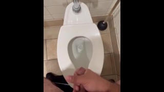 Cumshot in public bathroom (couldn’t hold it anymore)