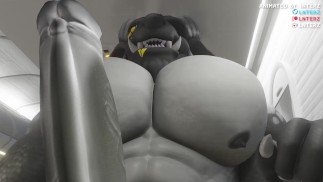 Dragon Grows Huge Muscle Animation