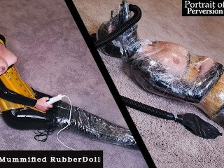 RubberDoll Wird Mumifiziert Und Zum Abspritzen Gebracht