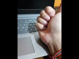 Young Guy Shows your Beauty Hand